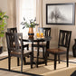 Elodia Modern and Contemporary Transitional Two-Tone Dark Brown and Walnut Brown Finished Wood 5-Piece Dining Set FredCo