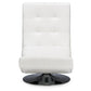Elsa Modern and Contemporary White Faux Leather Upholstered Swivel Chair with Metal Base FredCo