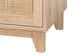 Elsbeth Japandi Oak Brown Finished Wood and Natural Rattan 3-Drawer Storage Cabinet FredCo