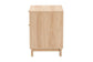 Elsbeth Mid-Century Modern Light Brown Finished Wood and Natural Rattan 1-Drawer End Table FredCo