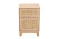 Elsbeth Mid-Century Modern Light Brown Finished Wood and Natural Rattan 1-Drawer End Table FredCo