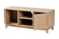 Elsbeth Mid-Century Modern Light Brown Finished Wood and Natural Rattan 2-Door TV Stand FredCo