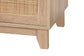 Elsbeth Mid-Century Modern Light Brown Finished Wood and Natural Rattan 2-Door TV Stand FredCo