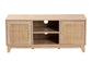 Elsbeth Mid-Century Modern Light Brown Finished Wood and Natural Rattan 2-Door TV Stand FredCo