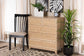 Elsbeth Mid-Century Modern Oak Brown Finished Wood and Natural Rattan 5-Drawer Storage Cabinet FredCo