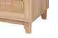 Elsbeth Mid-Century Modern Oak Brown Finished Wood and Natural Rattan 5-Drawer Storage Cabinet FredCo