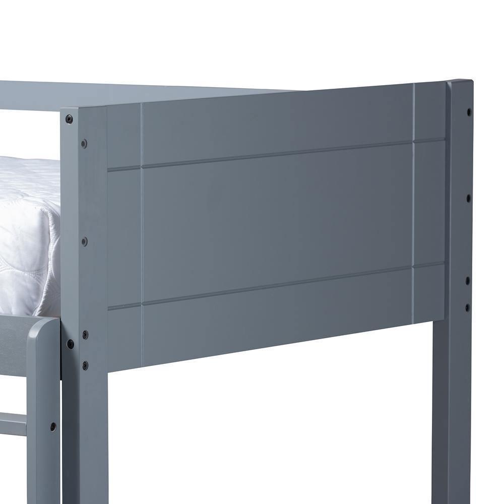 Elsie Modern and Contemporary Grey Finished Wood Twin Size Bunk Bed FredCo
