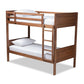Elsie Modern and Contemporary Walnut Brown Finished Wood Twin Size Bunk Bed FredCo