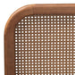 Elston Mid-Century Modern Walnut Brown Finished Wood and Synthetic Rattan King Size Platform Bed FredCo