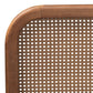 Elston Mid-Century Modern Walnut Brown Finished Wood and Synthetic Rattan Queen Size Platform Bed FredCo