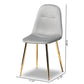 Elyse Glam and Luxe Grey Velvet Fabric Upholstered Gold Finished 4-Piece Metal Dining Chair Set FredCo