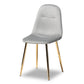 Elyse Glam and Luxe Grey Velvet Fabric Upholstered Gold Finished 4-Piece Metal Dining Chair Set FredCo