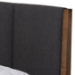 Ember Mid-Century Dark Grey Fabric and Medium Brown Finish Wood Full Size Platform Bed FredCo