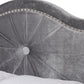 Embla Modern and Contemporary Grey Velvet Fabric Upholstered Full Size Bed FredCo