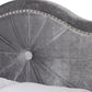 Embla Modern and Contemporary Grey Velvet Fabric Upholstered King Size Bed FredCo