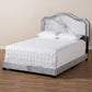 Embla Modern and Contemporary Grey Velvet Fabric Upholstered King Size Bed FredCo