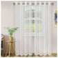 Embroidered Elegant Scroll Sheer Grommet Panel 2-Piece Curtain Set FredCo