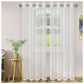 Embroidered Elegant Scroll Sheer Grommet Panel 2-Piece Curtain Set FredCo