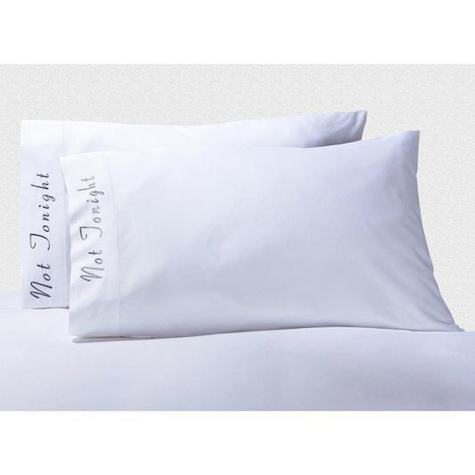 Embroidered Quotes 500-Thread-Count Cotton Soft 2-Piece Pillowcase Set FredCo