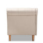 Emeline Modern and Contemporary Beige Fabric Upholstered Oak Finished Chaise Lounge FredCo