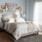 Emerson Modern and Contemporary Light Beige Fabric Upholstered King Size Bed FredCo
