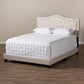 Emerson Modern and Contemporary Light Beige Fabric Upholstered King Size Bed FredCo