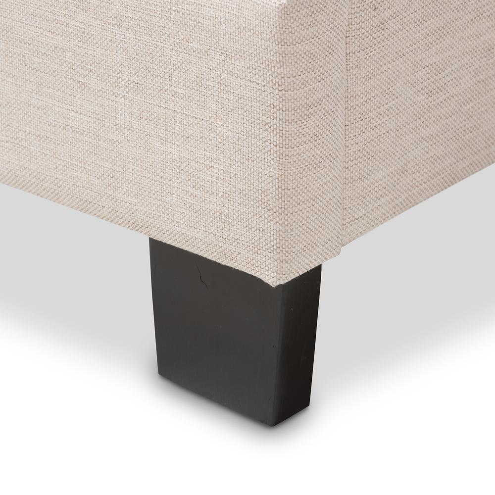 Emerson Modern and Contemporary Light Beige Fabric Upholstered King Size Bed FredCo