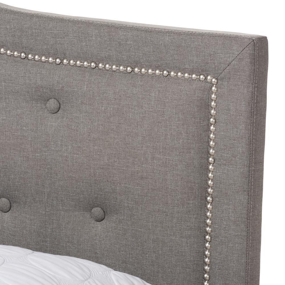 Emerson Modern and Contemporary Light Grey Fabric Upholstered Full Size Bed FredCo