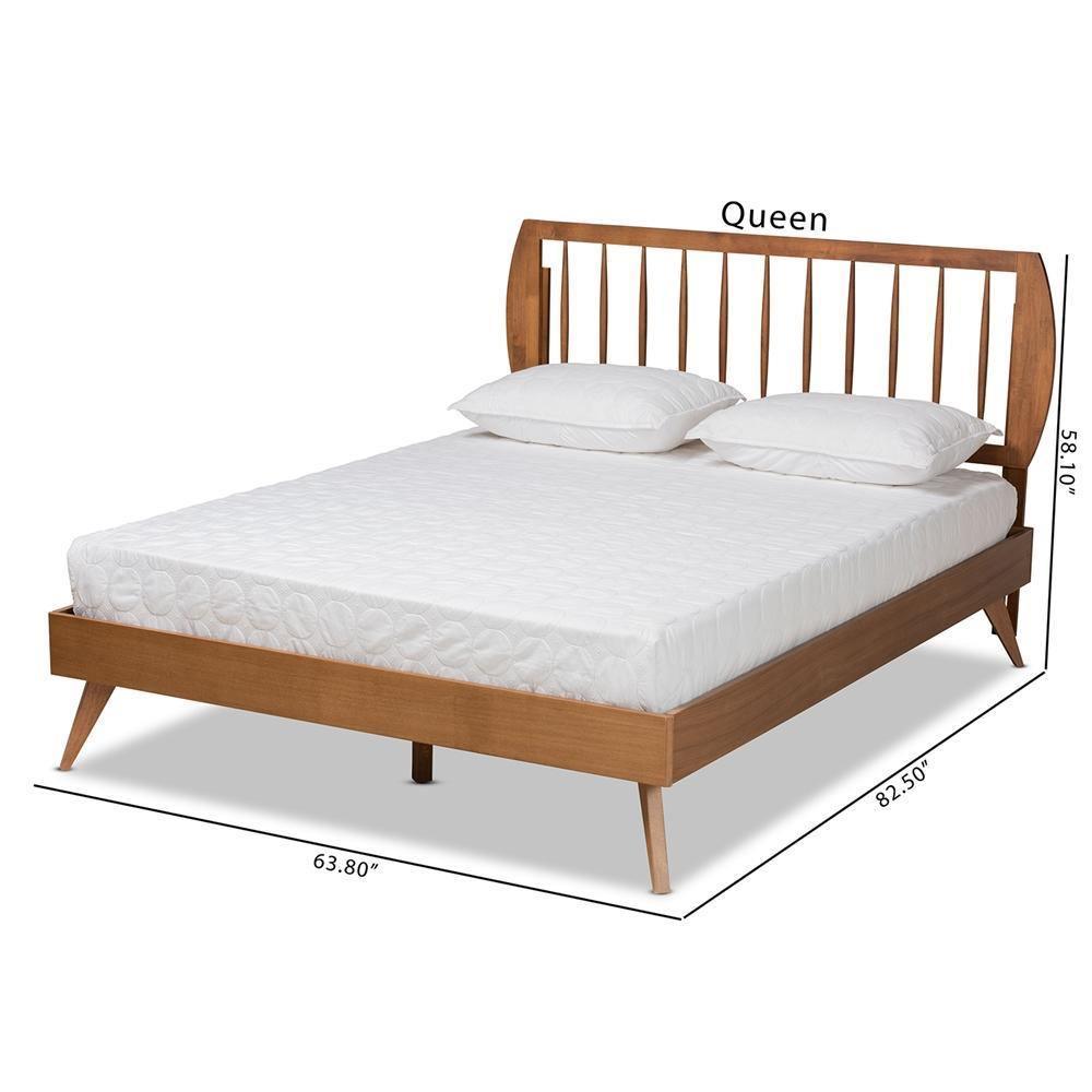 Emiko Modern and Contemporary Walnut Brown Finished Wood Full Size Platform Bed FredCo