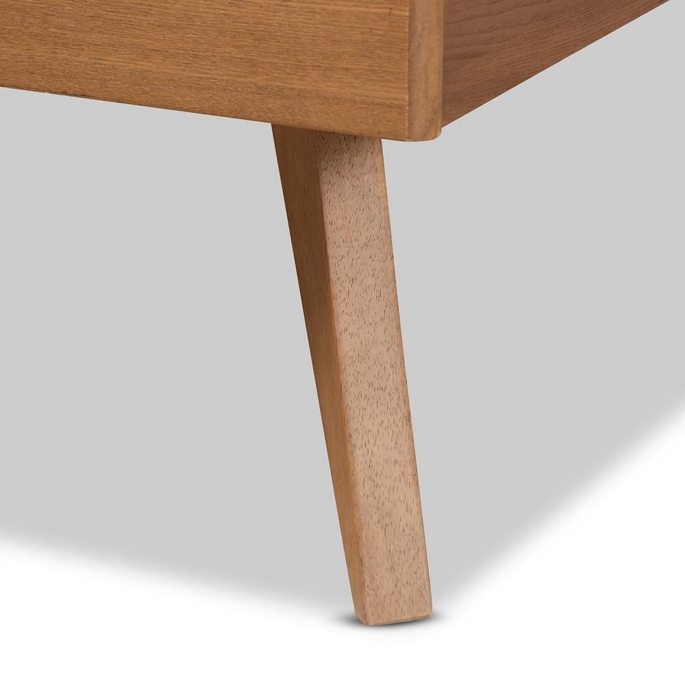 Emiko Modern and Contemporary Walnut Brown Finished Wood King Size Platform Bed FredCo