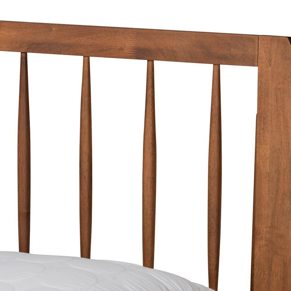 Emiko Modern and Contemporary Walnut Brown Finished Wood King Size Platform Bed FredCo