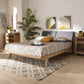 Emile Modern and Contemporary Grey Fabric Upholstered Natural Oak Finished Wood King Size Platform Bed FredCo