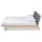 Emile Modern and Contemporary Grey Fabric Upholstered Natural Oak Finished Wood King Size Platform Bed FredCo