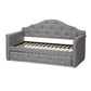 Emilie Modern and Contemporary Grey Fabric Upholstered Daybed with Trundle FredCo