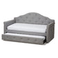 Emilie Modern and Contemporary Grey Fabric Upholstered Daybed with Trundle FredCo