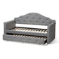 Emilie Modern and Contemporary Grey Fabric Upholstered Daybed with Trundle FredCo