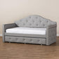 Emilie Modern and Contemporary Grey Fabric Upholstered Daybed with Trundle FredCo