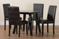 Emine Modern Dark Brown Faux Leather and Espresso Brown Finished Wood 5-Piece Dining Set FredCo