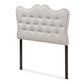 Emma Modern and Contemporary Greyish Beige Fabric Twin Size Headboard FredCo
