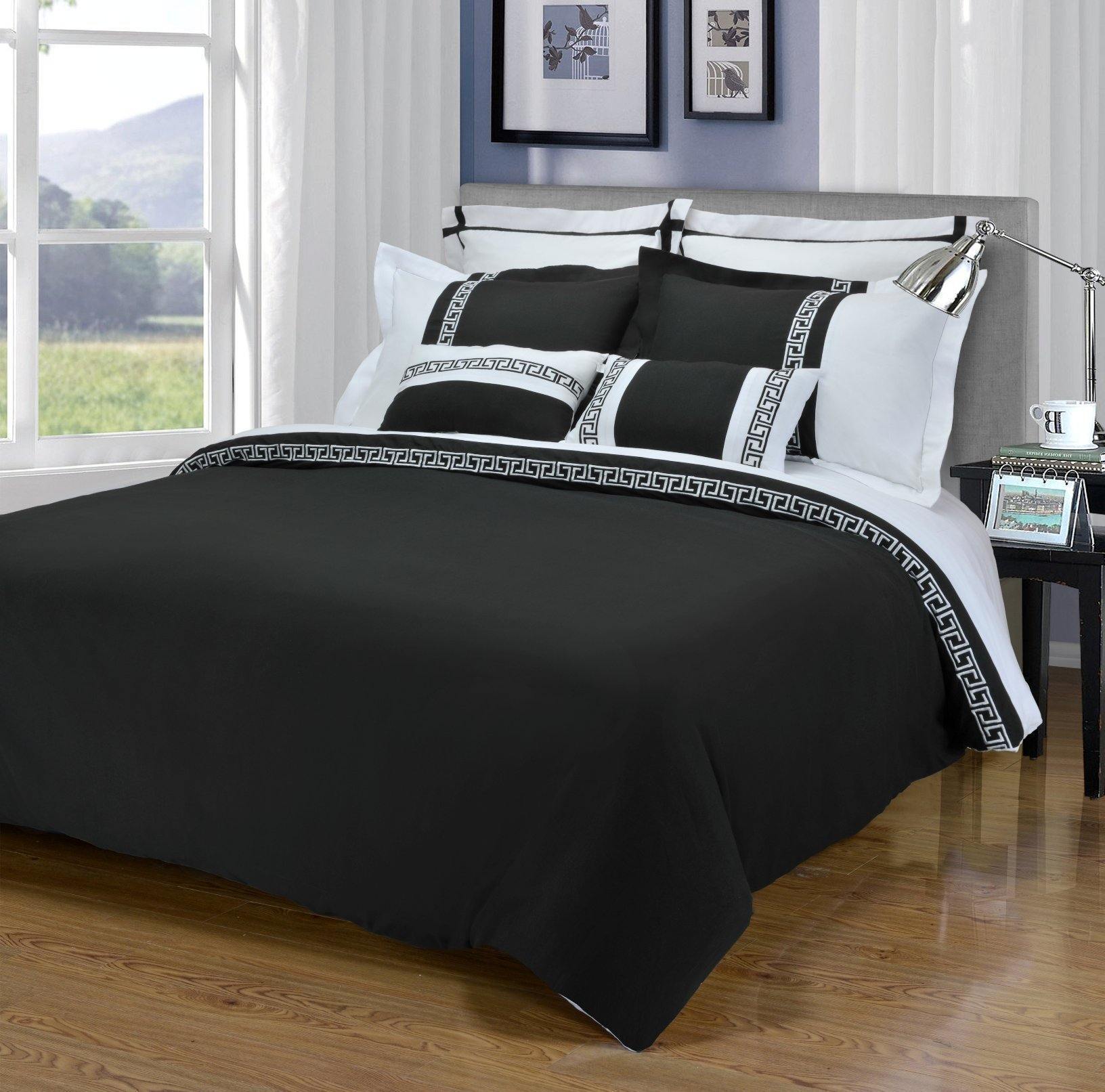Emma Reversible Wrinkle-Resistant Embroidered 3-Piece Duvet Cover Set FredCo