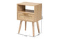 Emmett Mid-Century Modern Light Brown Finished Wood 1-Drawer End Table FredCo