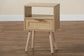 Emmett Mid-Century Modern Light Brown Finished Wood 1-Drawer End Table FredCo