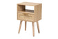 Emmett Mid-Century Modern Light Brown Finished Wood 1-Drawer End Table FredCo