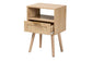 Emmett Mid-Century Modern Light Brown Finished Wood 1-Drawer End Table FredCo