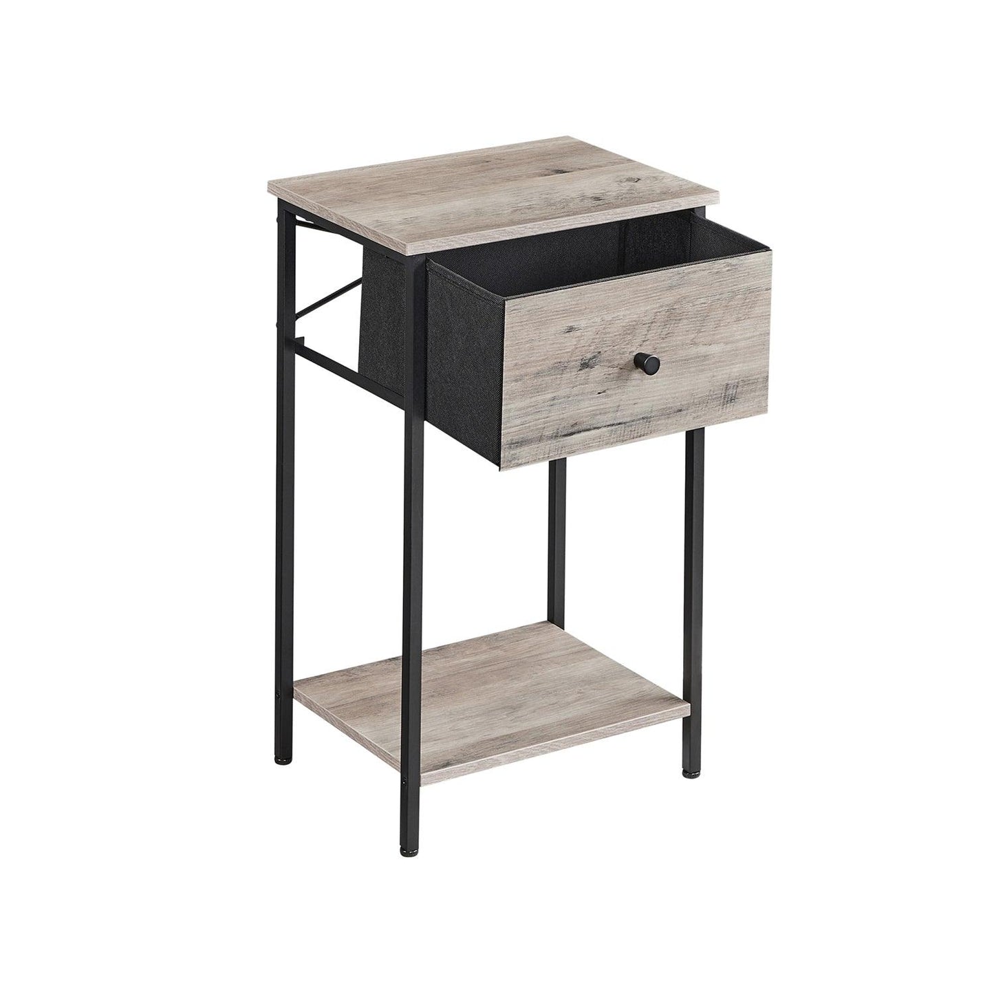 End Table Greige and Black 24" High FredCo