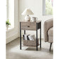 End Table Greige and Black 24" High FredCo