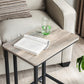 End Table Light Ivory and Black FredCo