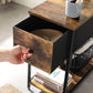 End Table Rustic Brown and Black FredCo