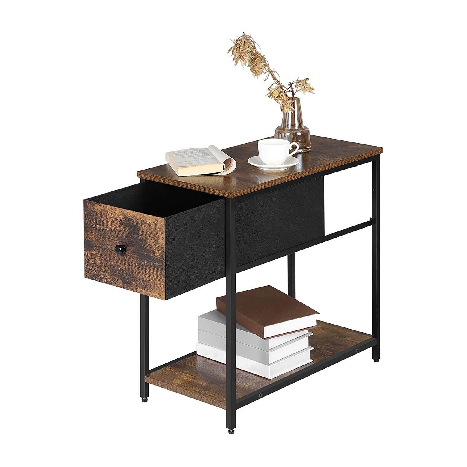 End Table Rustic Brown and Black FredCo