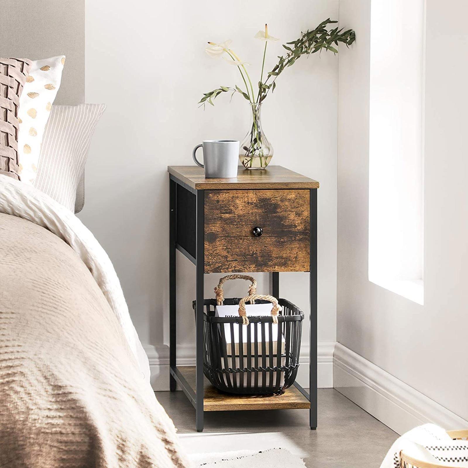 End Table Rustic Brown and Black FredCo